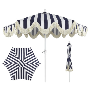 Collins 9 ft. Classic Cottage Tassel Market Patio Umbrella